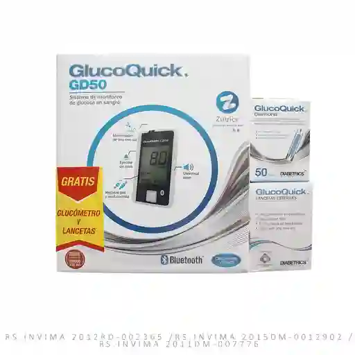 Glucoquick Glucómetro y Lancetas + 50 Tiras