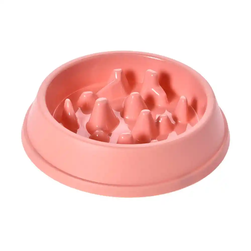Plato Plástico Anti Ahogo Rosa