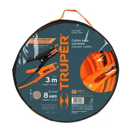 Truper Cable para Iniciar Batería Carro 8 AWG