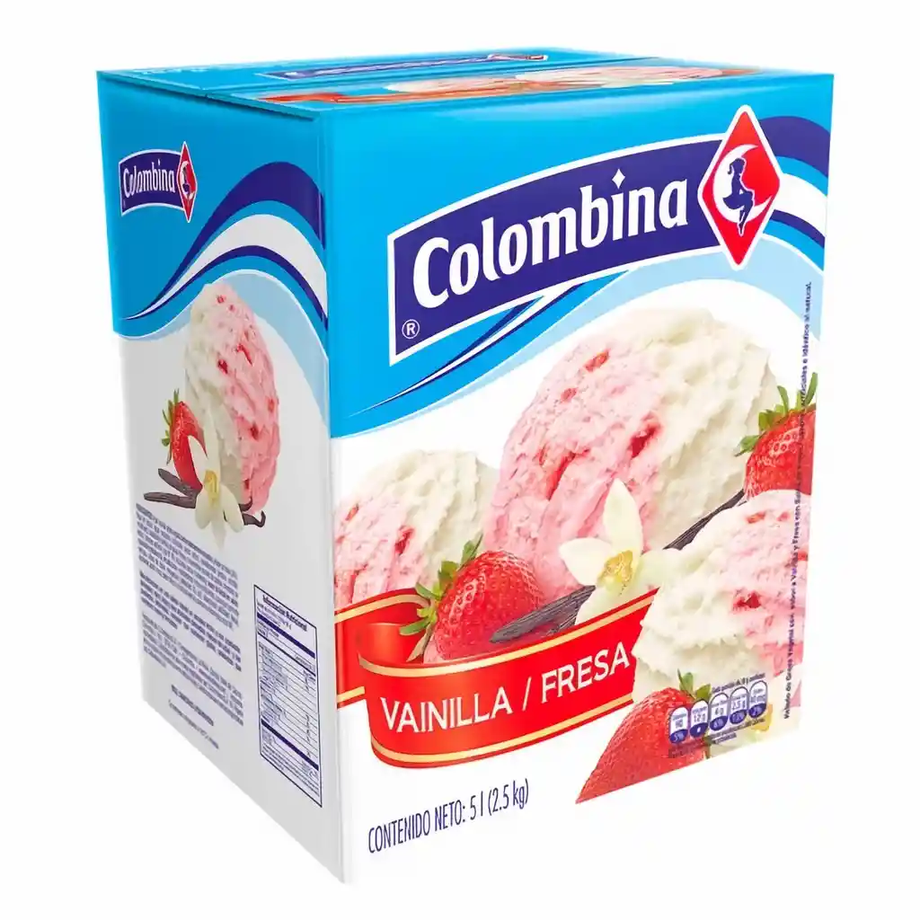 Colombina Helado Sabor a Vainilla y Fresa
