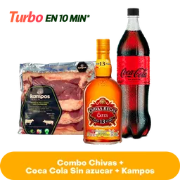 Combo Chivas + Coca Cola Sin azucar + Kampos
