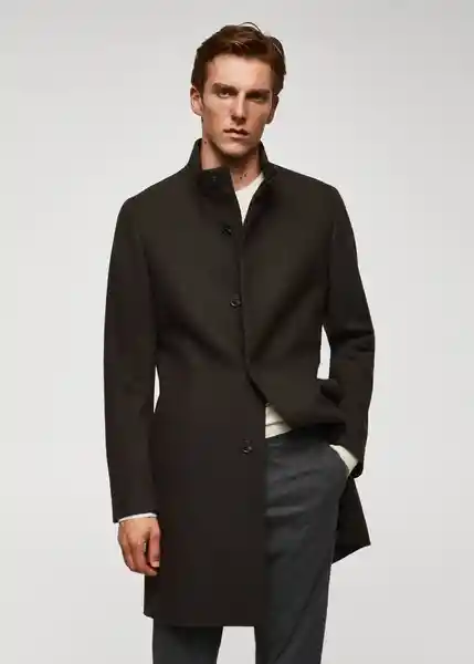 Abrigo Funnel Marrón Talla M Hombre Mango