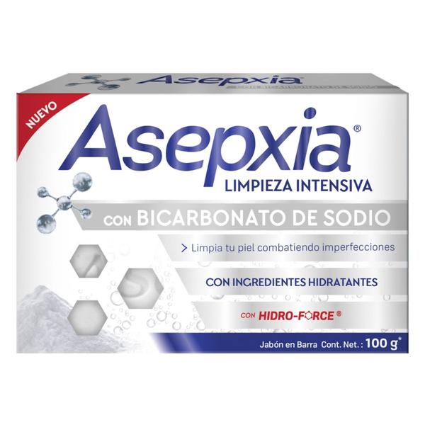 Asepxia Jabón Facial Limpieza Intensiva con Bicarbonato de Sodio 100 g