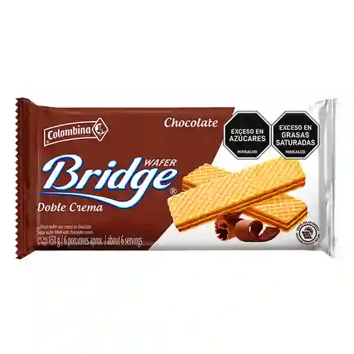 Bridge Galletas Wafer Doble Crema Sabor a Chocolate