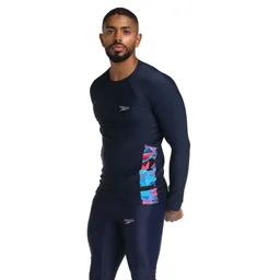 Camiseta Manga Larga Sunshine Gradient Tubes Hombre Azul-l