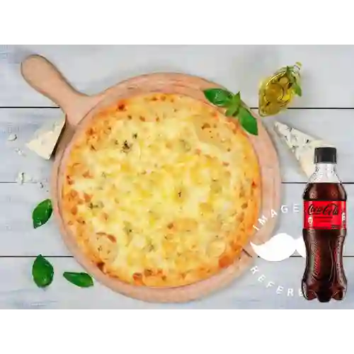 Combo Pizza Tres Quesos + Coca Cola Sin Azúcar 400 ml