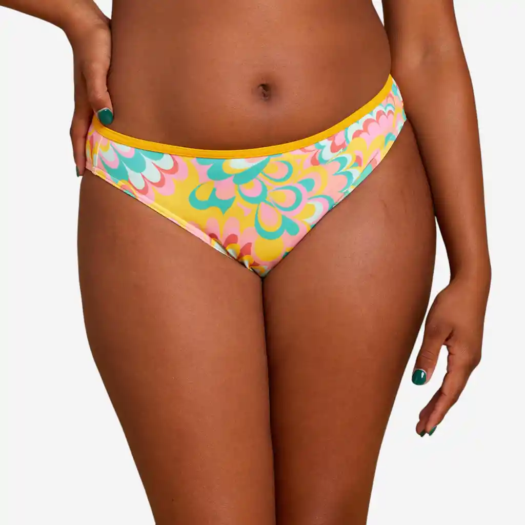 Panty de Bikini de Surf Para Mujer Olaian Flowy Amarillo