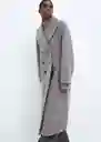 Abrigo Fluffy Gris Claro Vigore Talla XS Mujer Mango