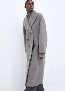 Abrigo Fluffy Gris Claro Vigore Talla XS Mujer Mango