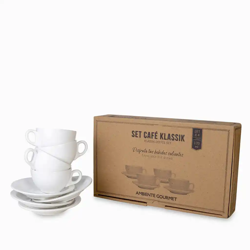 Ambiente Gourmet Set Café Klassik Con Plato Capacidad 120 cc