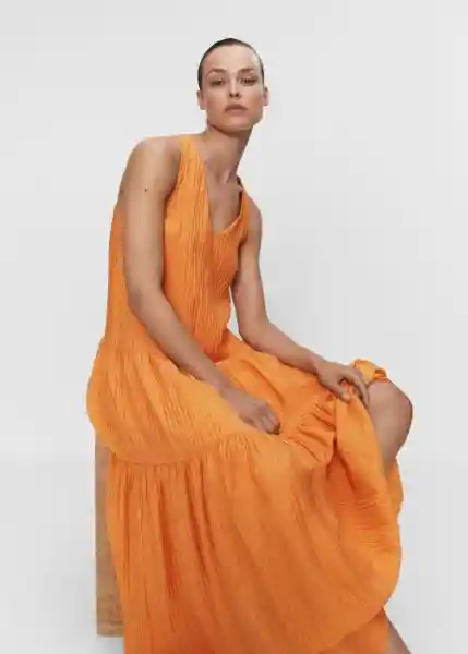 Vestido Sofia Naranja Talla 18 Mujer Mango