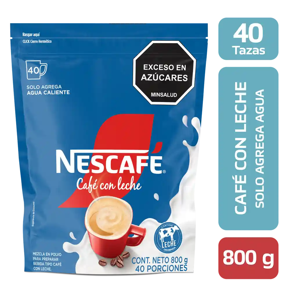 Café instantáneo NESCAFÉ Café con leche x 800g
