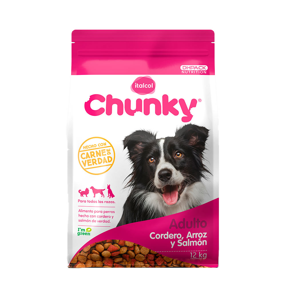 Chuncky Alimento para Perro Adulto de Cordero Arroz y Salmón 12 kg