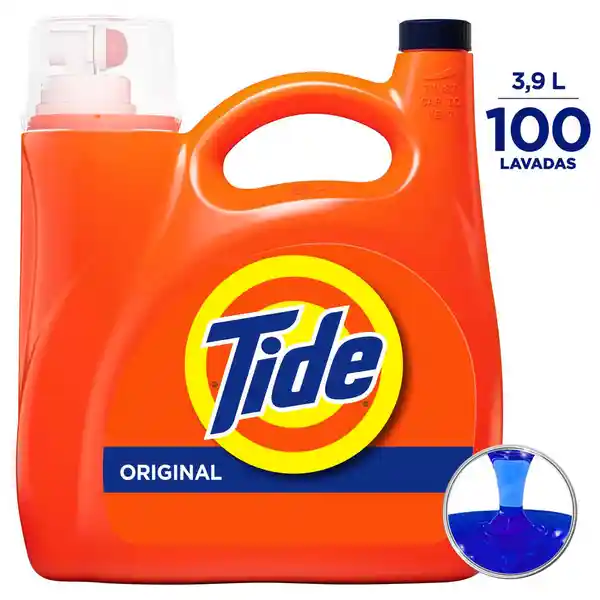 Detergente Líquido Tide Original Ropa Blanca y de Color 3.9 L