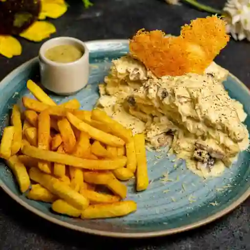 Sandwich de pollo y champiñones