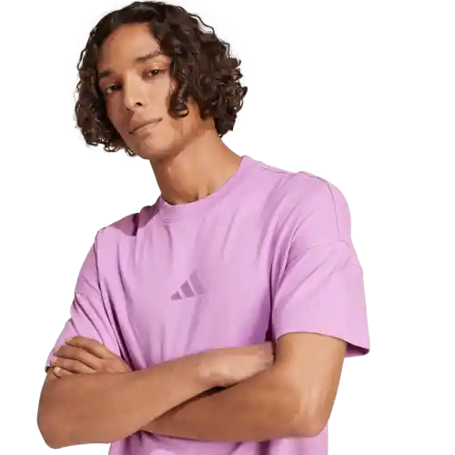 Adidas Camiseta Manga Corta Lifestyle Hombre Morado Talla M