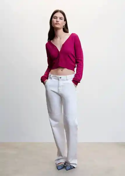 Cárdigan Crayon Fucsia Talla S Mujer Mango