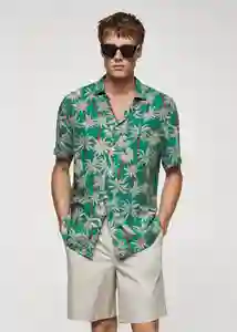 Camisa Palm-H Verde Talla XL Hombre Mango
