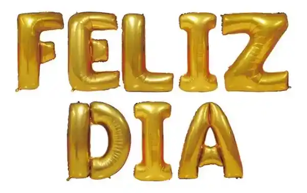 El Tío Letrero Globos Feliz Día Dorado
