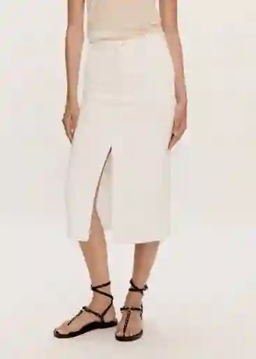 Falda Soleil Blanco Talla XS Mujer Mango