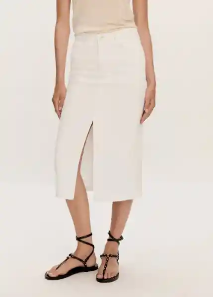 Falda Soleil Blanco Talla XS Mujer Mango