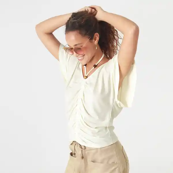 Camiseta Cuello V Manga Corta Blanco Talla S 723992