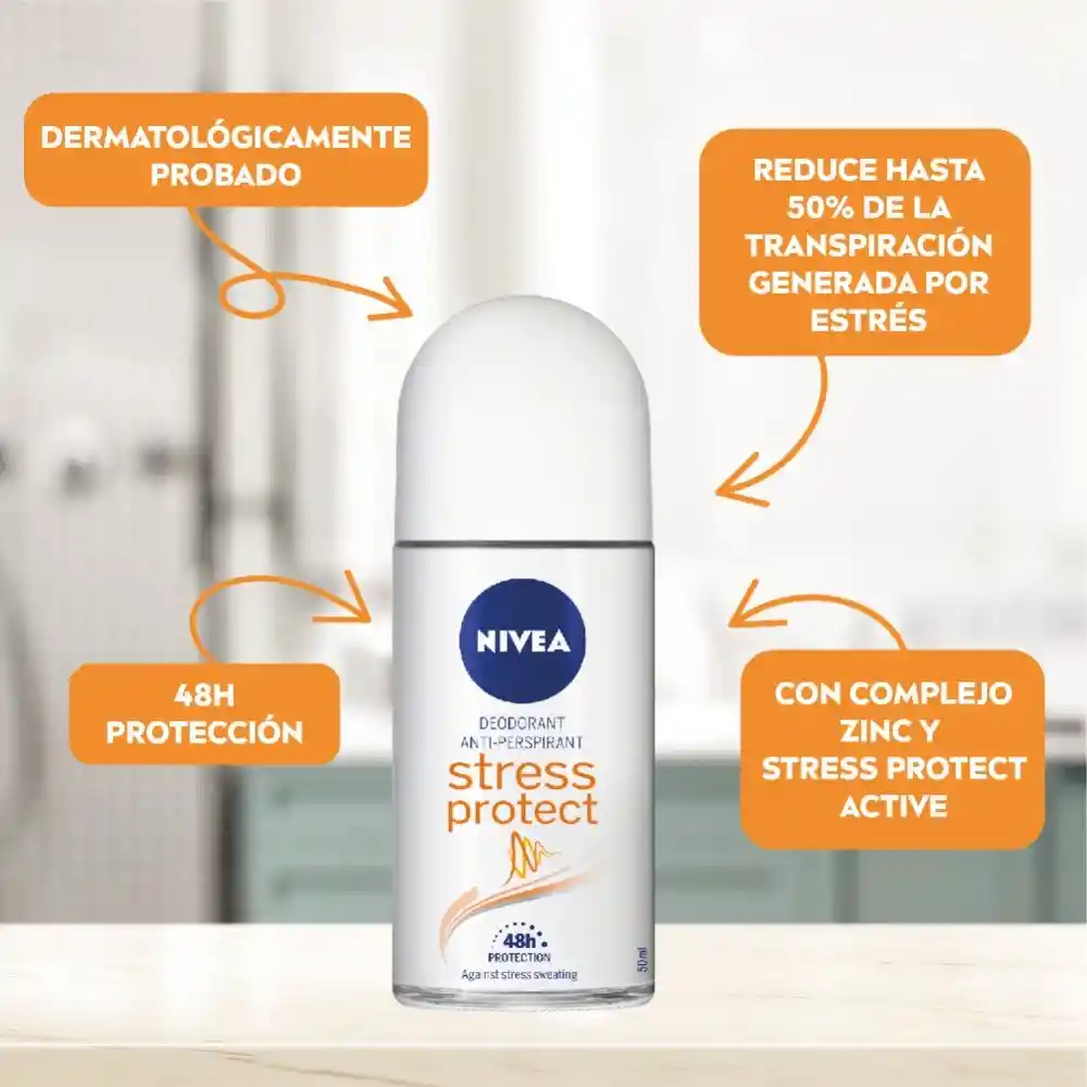 Nivea Desodorante en Roll On Stress Protect