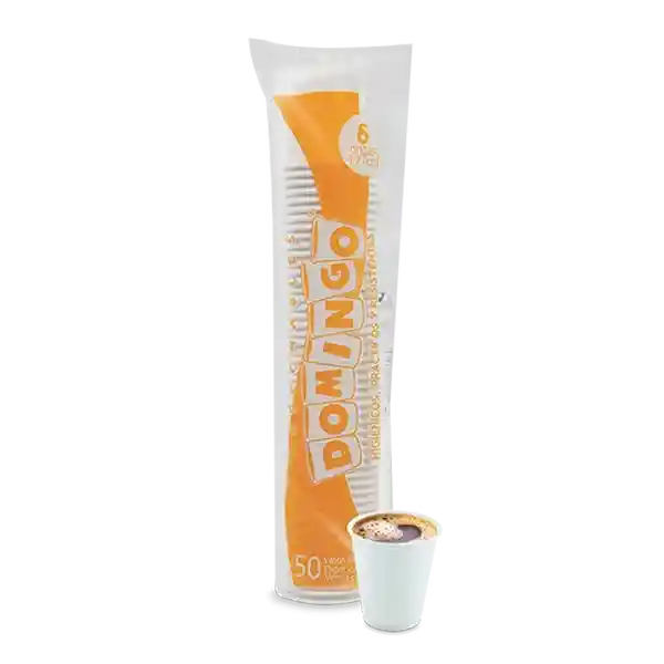 Domingo Vaso Papel Blanco 6 oz