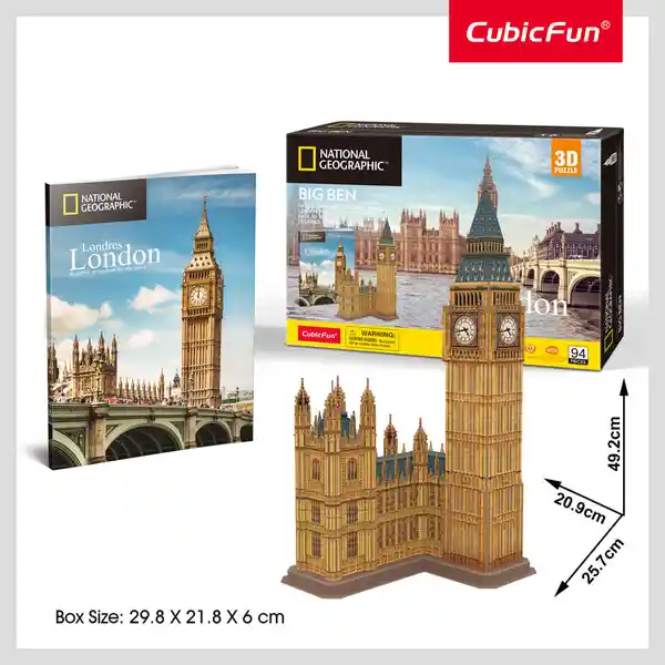 Rompecabezas Londres 3d Revista National Geographic Cubic Fun 120 Piezas