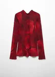 Blusa Roses Rojo Talla L Mujer Mango