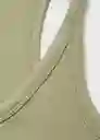 Top Chloe Khaki Talla M Mujer Mango