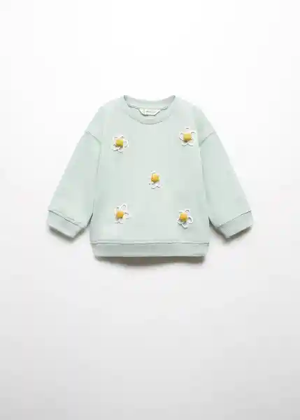 Sudadera Pompom Verde Pastel Talla 97 Niñas Mango