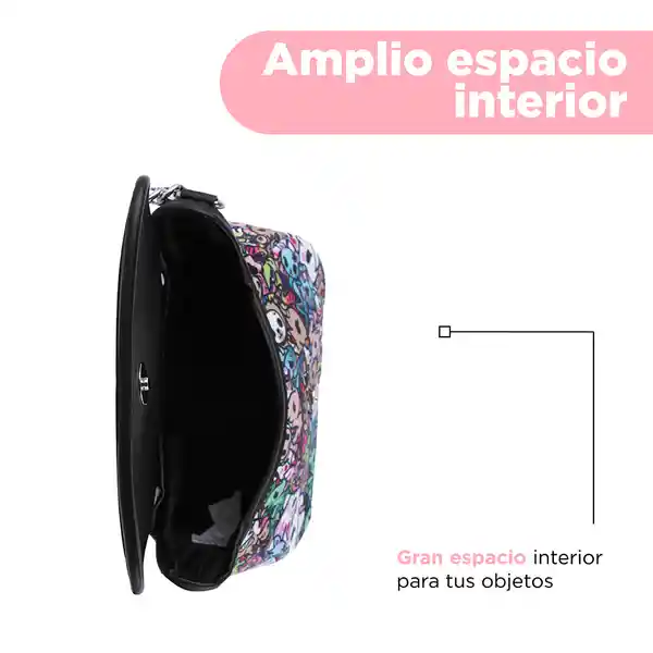 Bolso Hobo Con Solapa Serie Tokidoki Negro Miniso