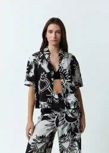 Camisa Gloria Mujer Negro Puro Ultraoscuro M 419F359 Naf Naf