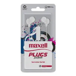 Maxell Audífonos Alámbricos Inserción con Mic Blancos