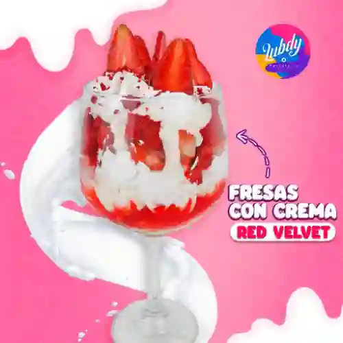 Fresas con Crema Redvelet+helado 12Onz