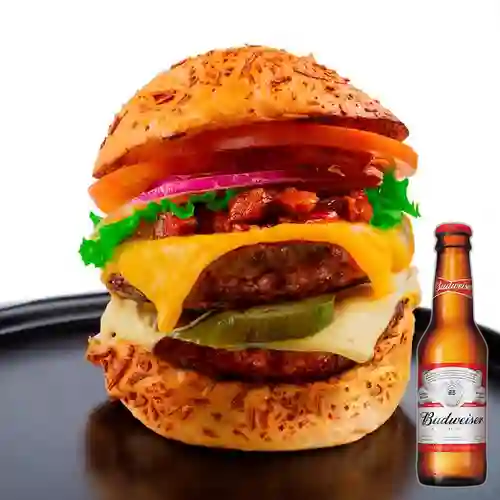 Combo Texas + Cerveza Budweiser Bot. 250ml