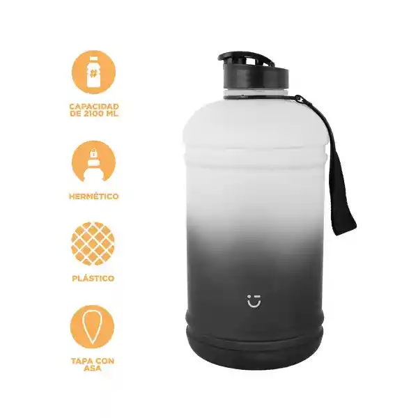 Vaso Plástico Blanco y Negro 2100 mL Serie Miniso