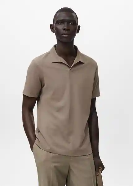 Camiseta Polo Taga Marrón Talla M Hombre Mango