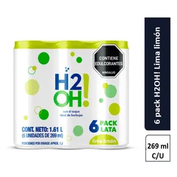 Gaseosa H2OH lata six pack x 269 ml