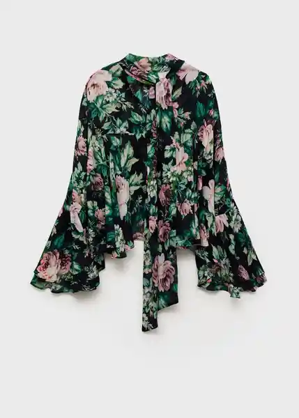 Blusa Volare Negro Talla S Mujer Mango