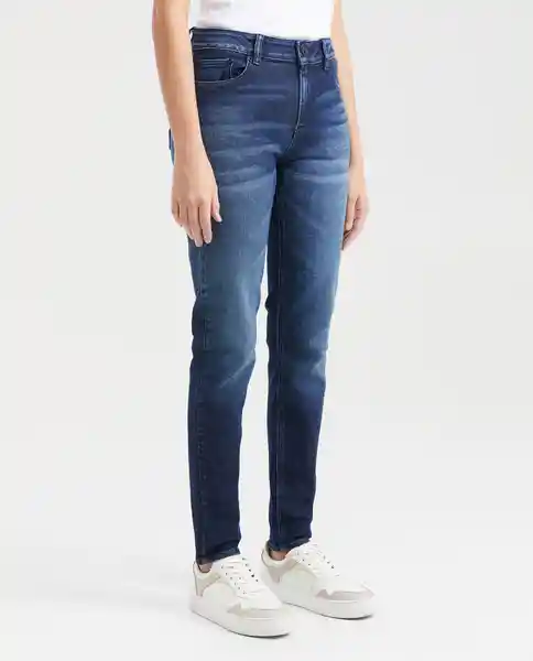 Jean High Rise Cosmo Azul Dark Ultra Oscuro Talla 10 Chevignon
