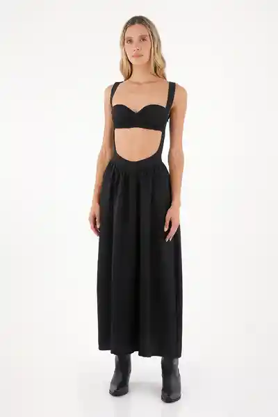 Vestido Largo Luna Negro Talla 00 XS