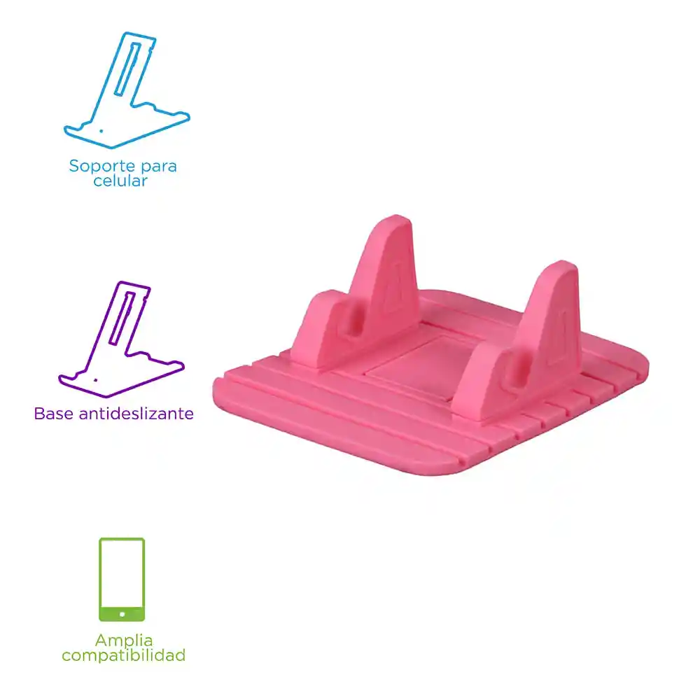 Soporte de Coche Para Celular Silicon Rosa Miniso