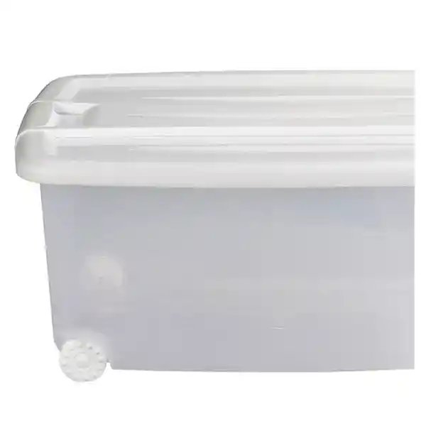 Cotidiana Caja Pl Con Ruedas Transparente T-Color Blanco 61 L