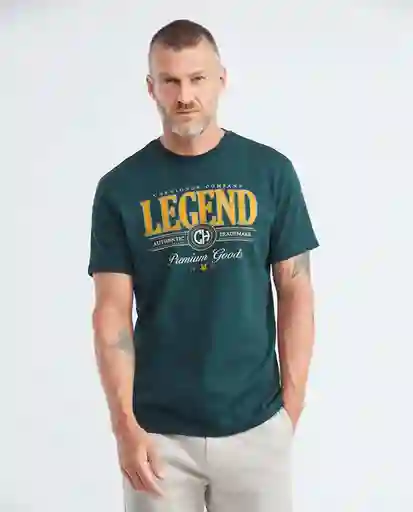 Legend Graphic T-shirt Verde Galloway Ultraoscuro Talla L Hombre Chevignon