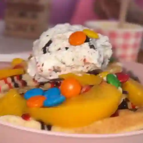 Waffle con Helado
