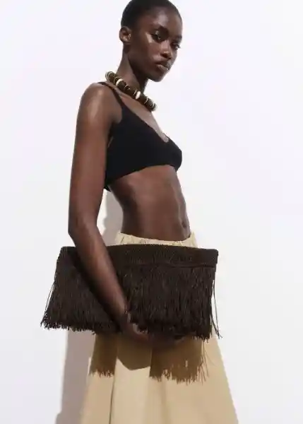 Bolso M Bryan Chocolate Talla 99 Mujer Mango
