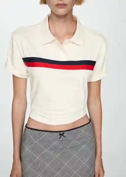 Polo Cole Blanco Talla M Mujer Mango