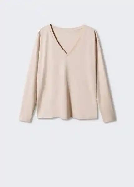 Camiseta Sacov Beige Talla S Mujer Mango